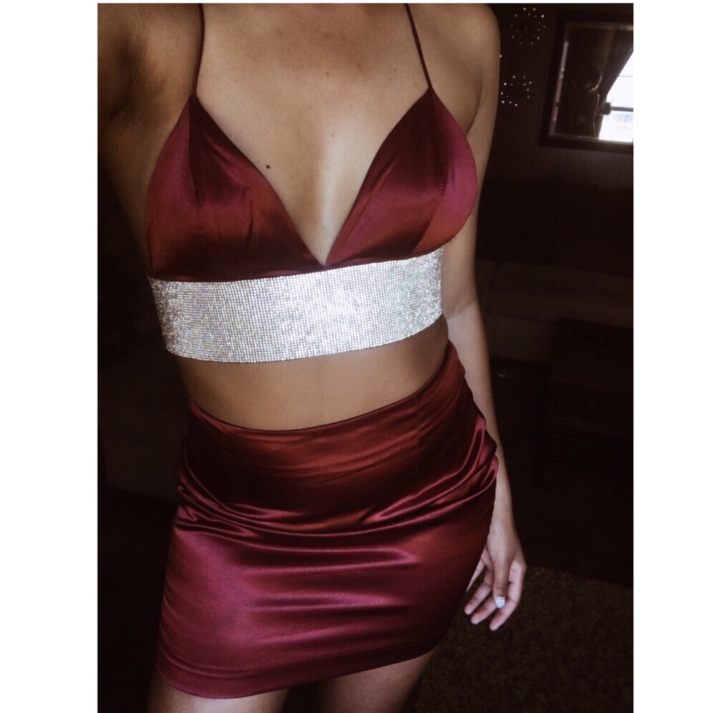 Bralette Crystal & skirt SET! 🥰🔥💕